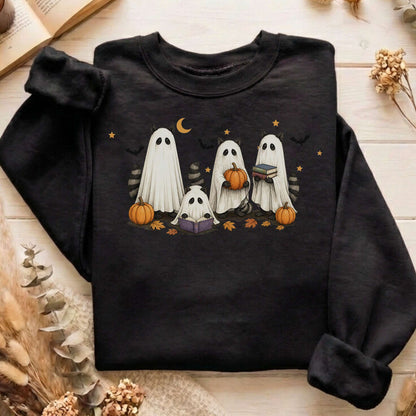 Mischievous Raccoon Ghosts Halloween Sweatshirt