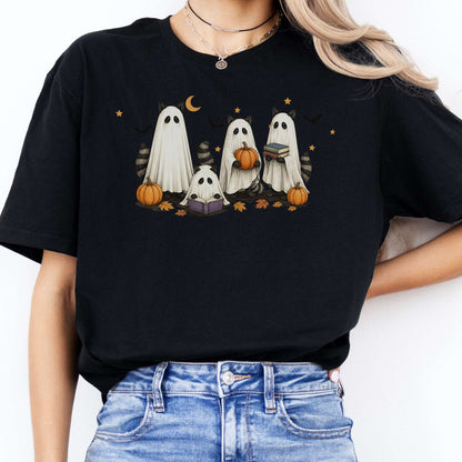 Mischievous Raccoon Ghosts Halloween T-Shirt
