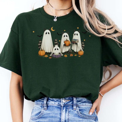 Mischievous Raccoon Ghosts Halloween T-Shirt