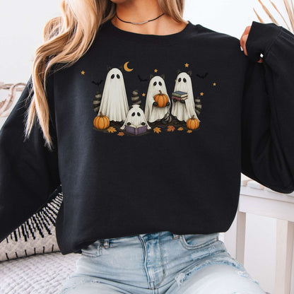 Mischievous Raccoon Ghosts Halloween Sweatshirt