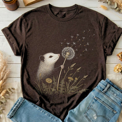 Opossum Making a Dandelion Wish T-Shirt