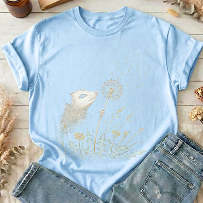 Opossum Making a Dandelion Wish T-Shirt