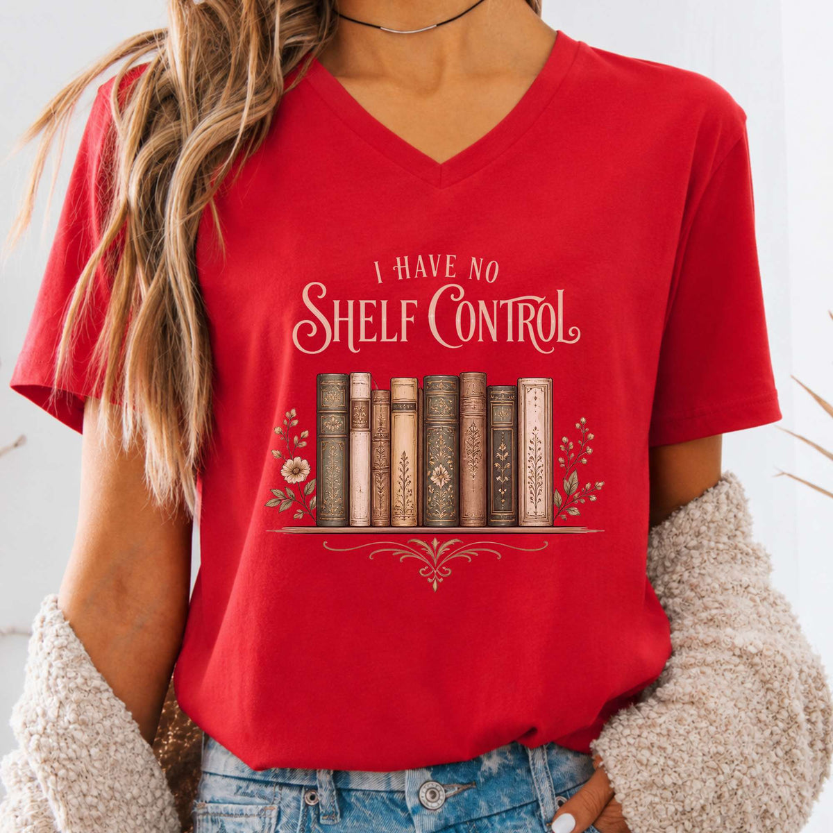 I Have No Shelf Control Bookish V-Neck