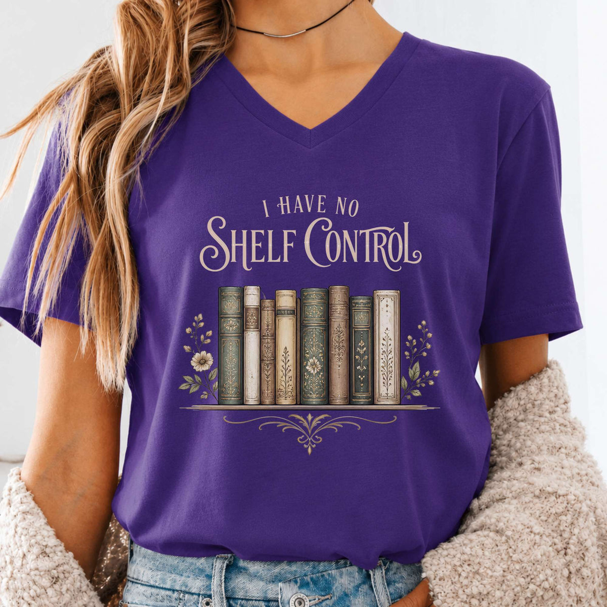 I Have No Shelf Control Bookish V-Neck
