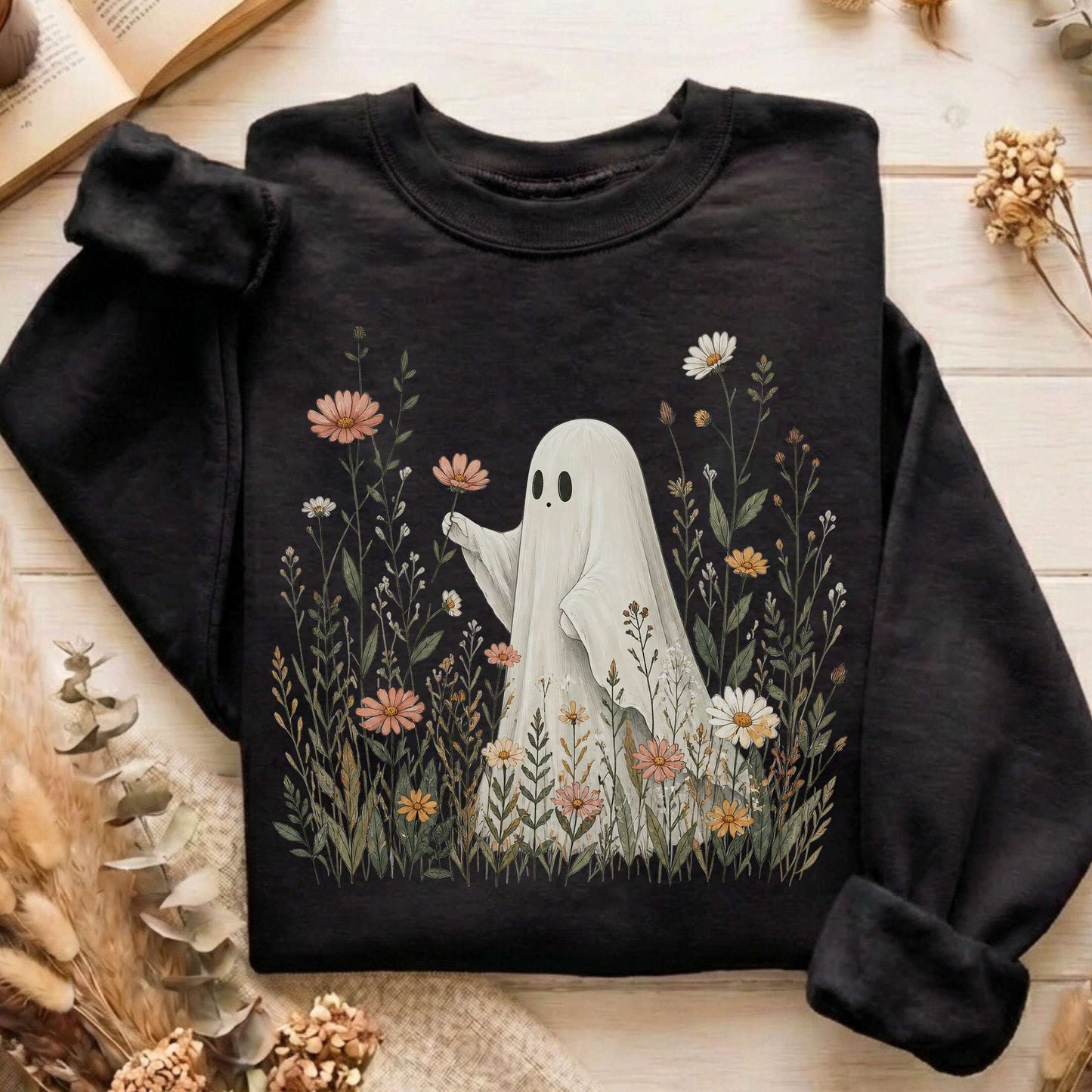 Wildflower Ghost Halloween Sweatshirt