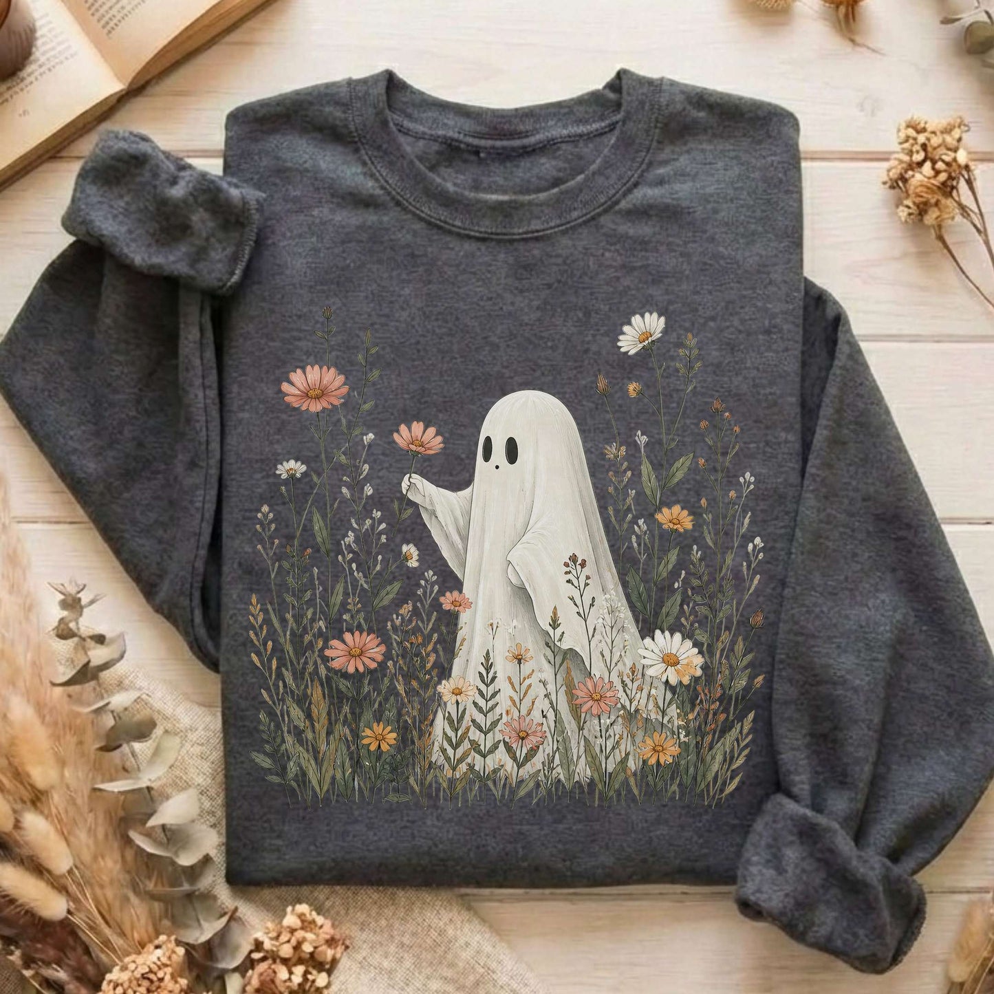 Wildflower Ghost Halloween Sweatshirt