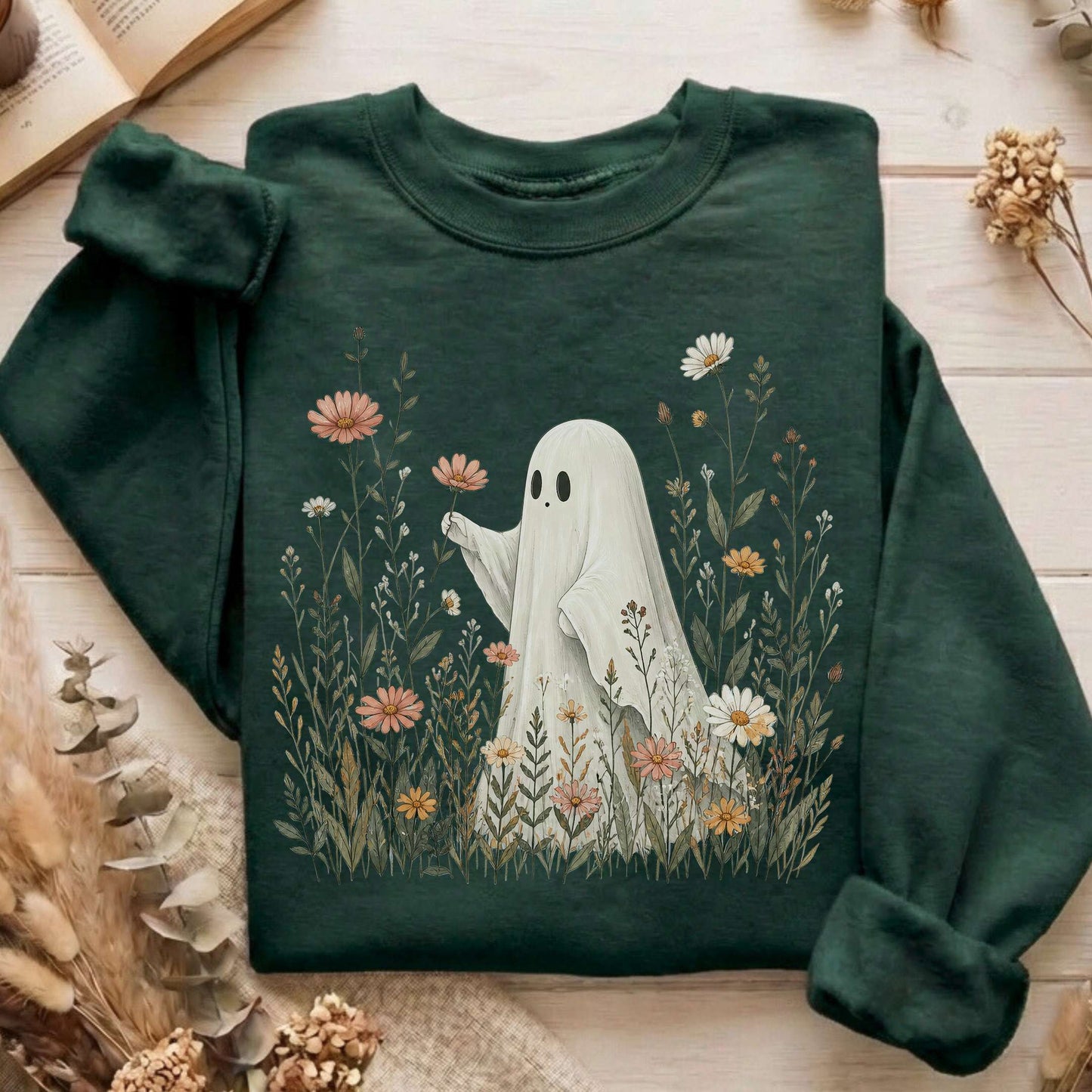 Wildflower Ghost Halloween Sweatshirt