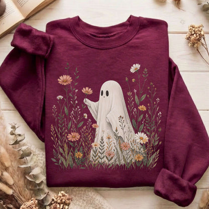 Wildflower Ghost Halloween Sweatshirt