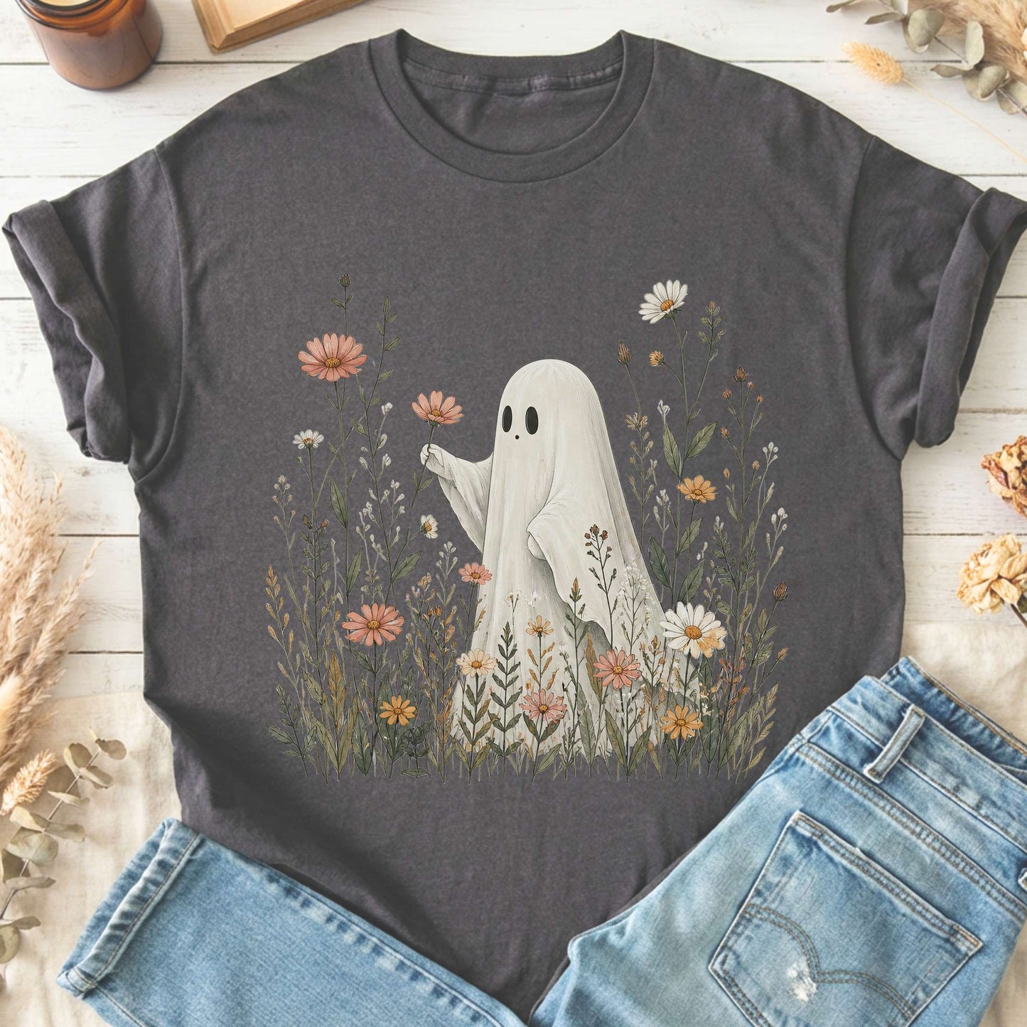Wildflower Ghost Halloween T-Shirt