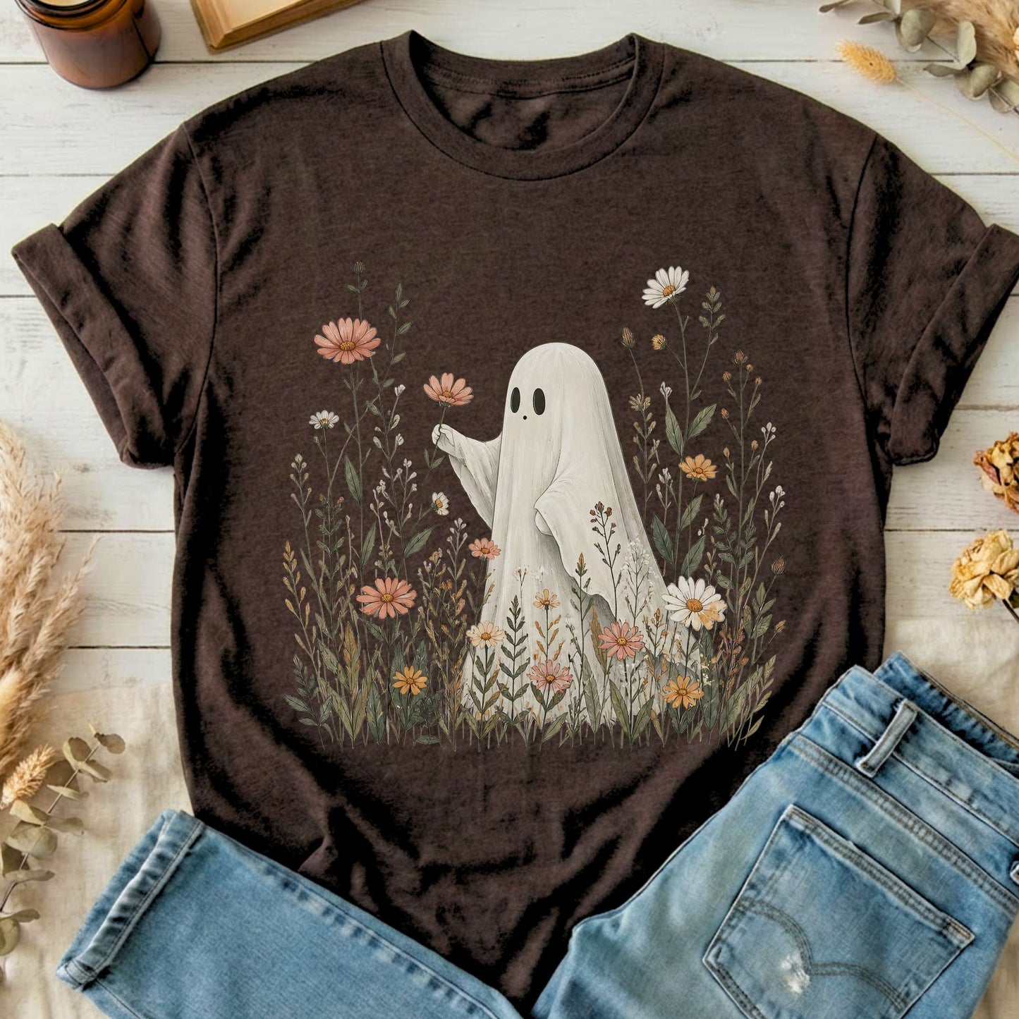Wildflower Ghost Halloween T-Shirt