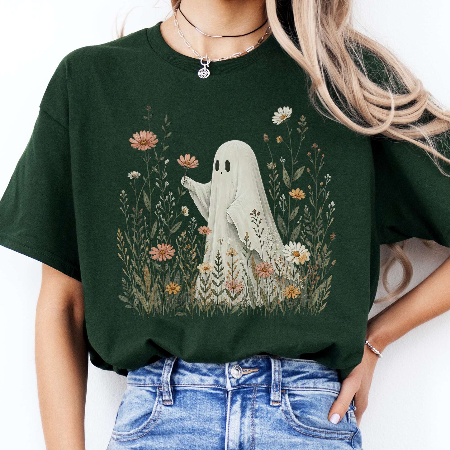 Wildflower Ghost Halloween T-Shirt