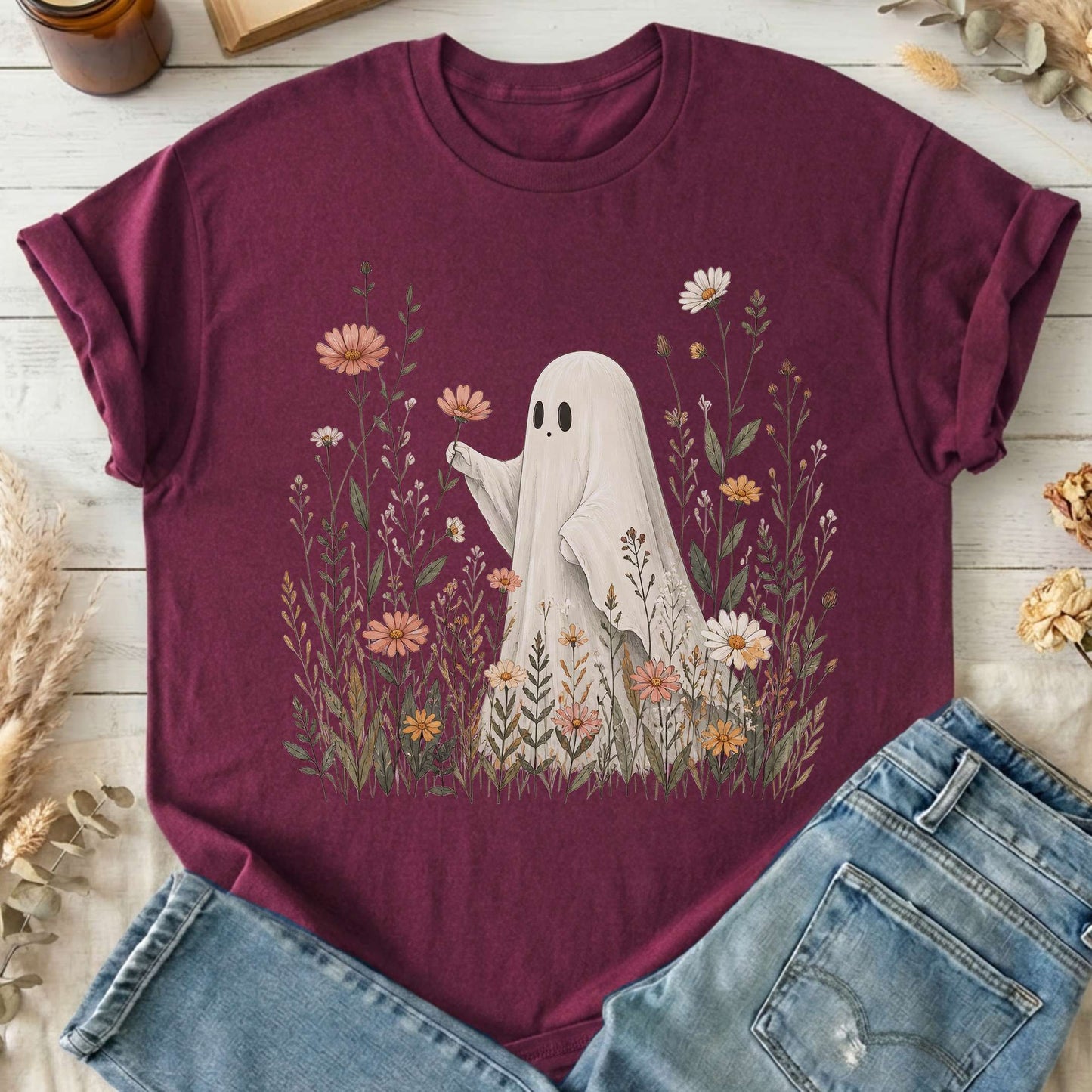 Wildflower Ghost Halloween T-Shirt