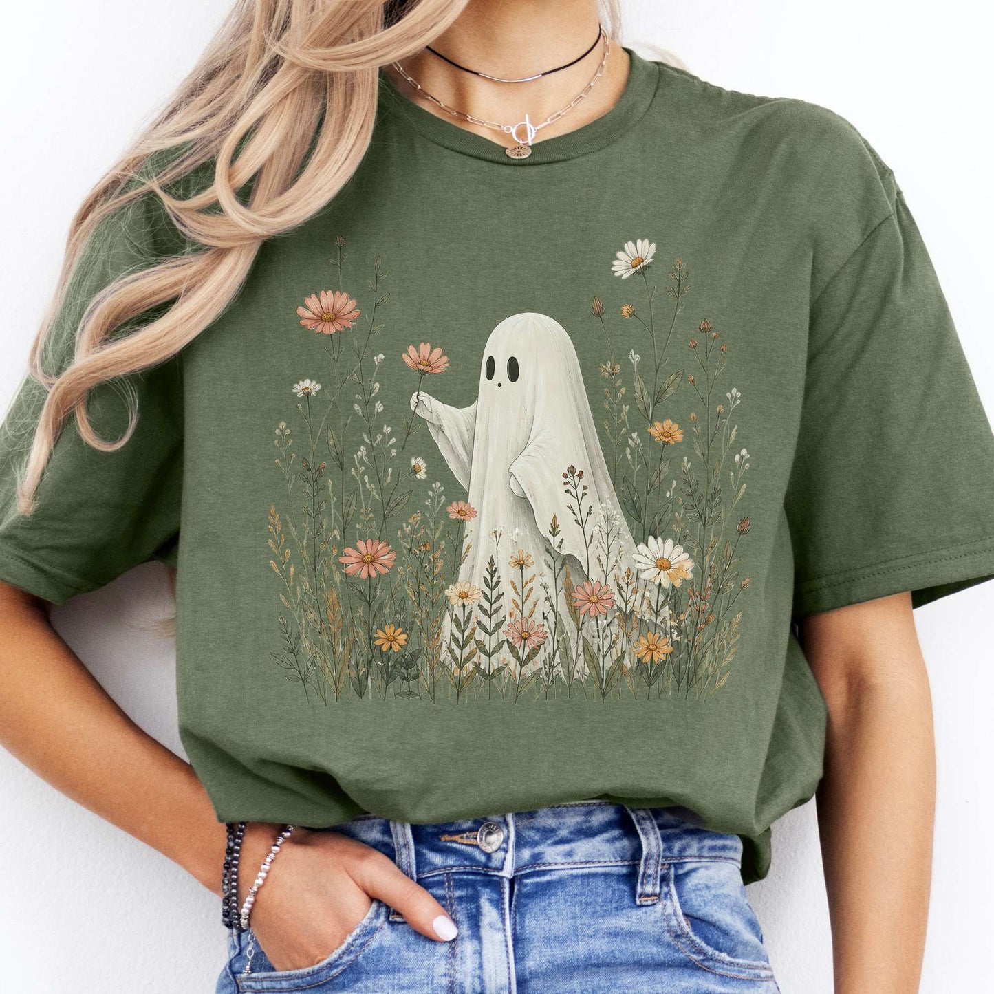 Wildflower Ghost Halloween T-Shirt