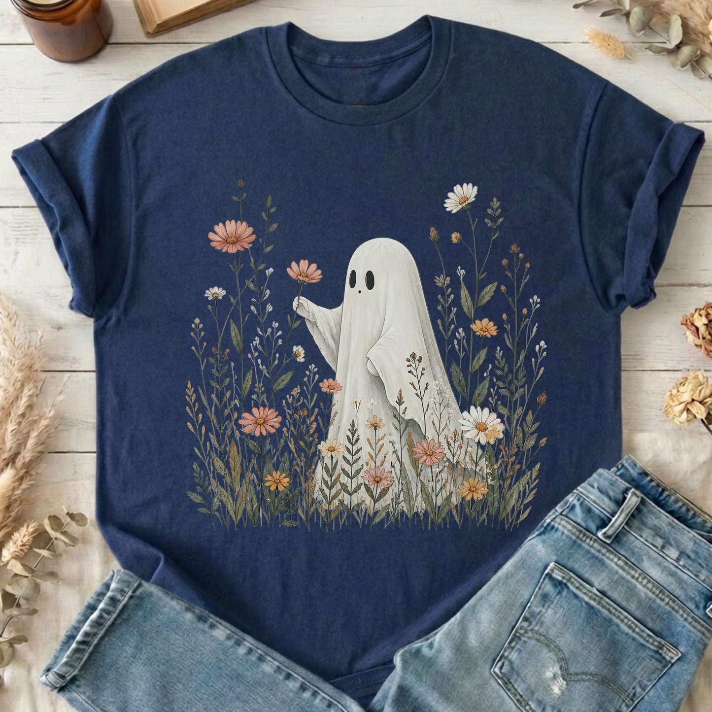 Wildflower Ghost Halloween T-Shirt