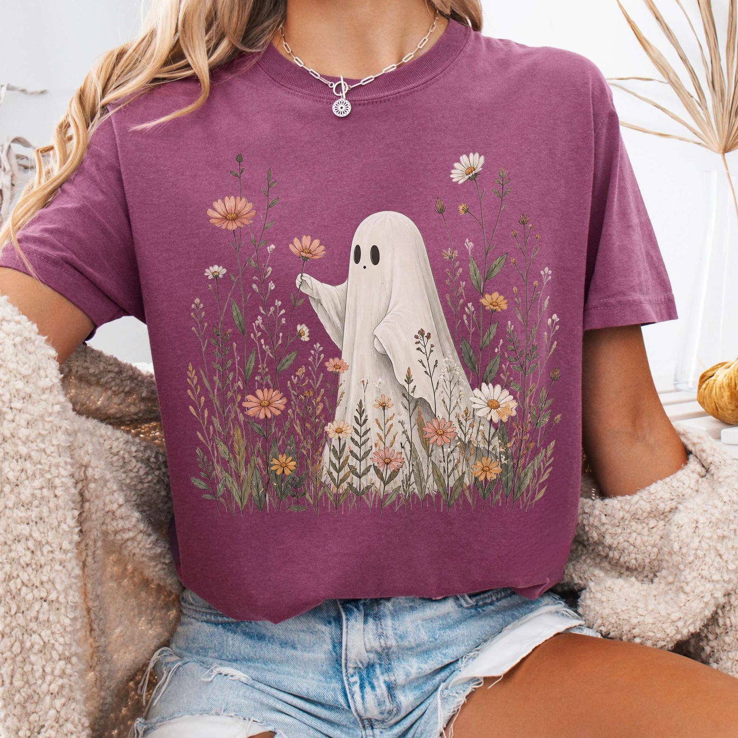 Wildflower Ghost Halloween T-Shirt