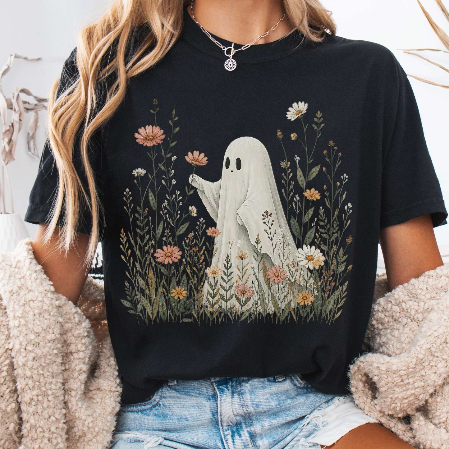 Wildflower Ghost Halloween T-Shirt