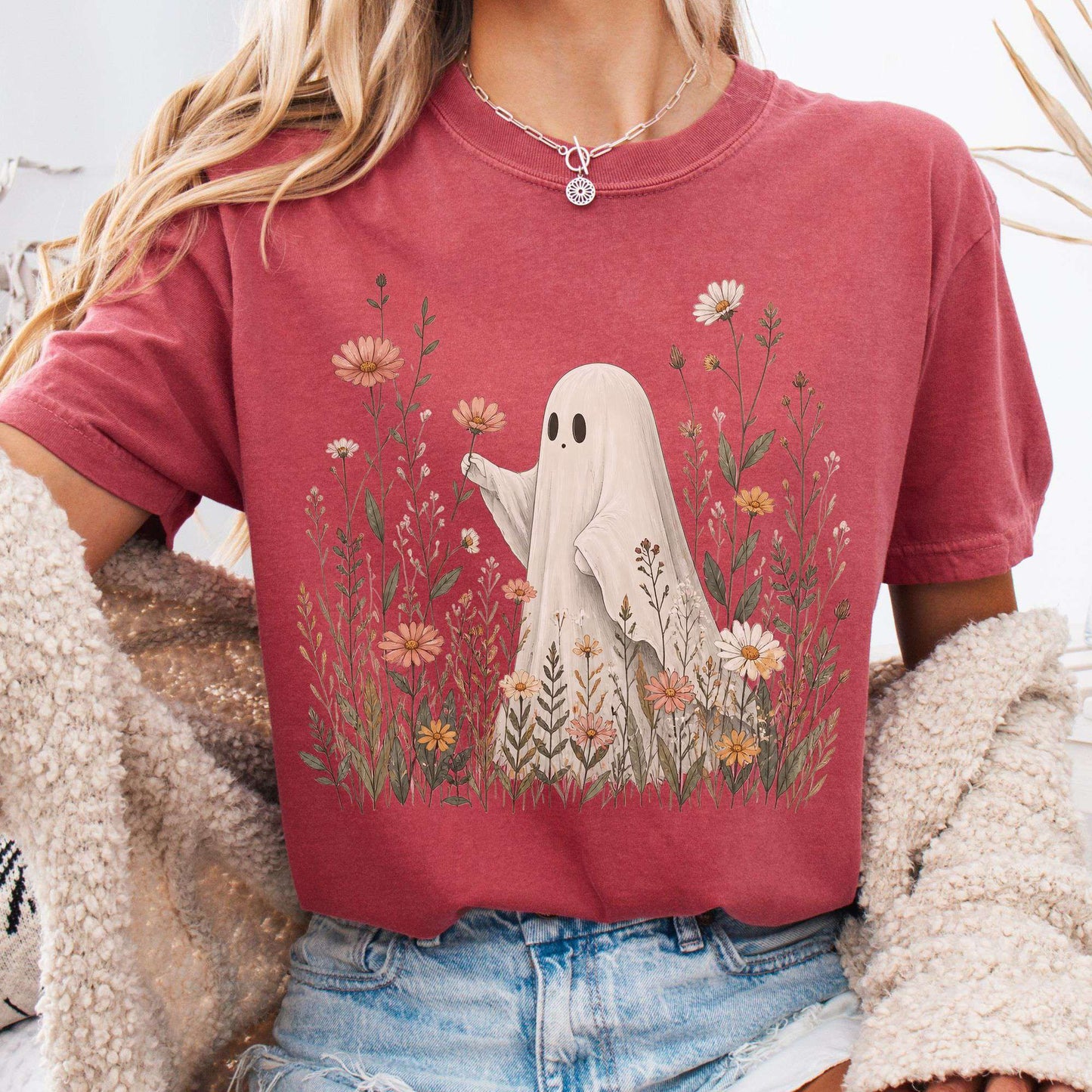 Wildflower Ghost Halloween T-Shirt