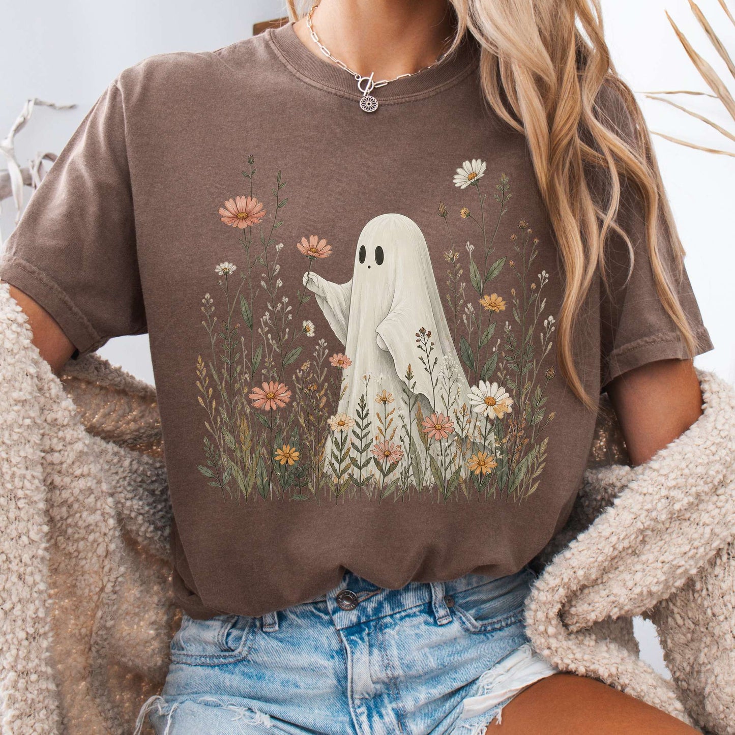 Wildflower Ghost Halloween T-Shirt