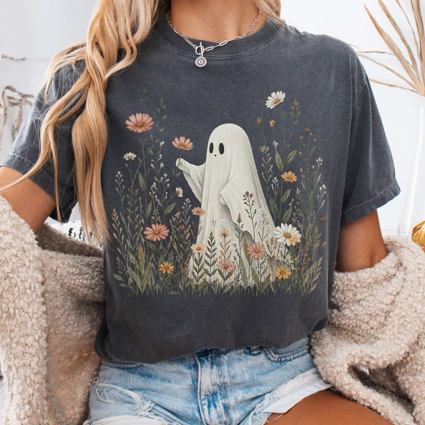 Wildflower Ghost Halloween T-Shirt
