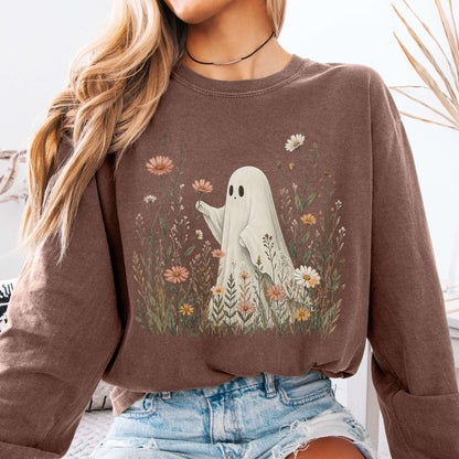 Wildflower Ghost Halloween Long Sleeve