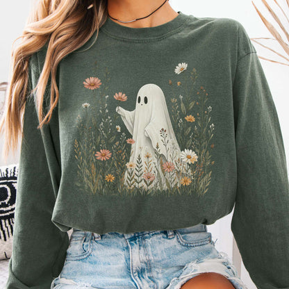 Wildflower Ghost Halloween Long Sleeve