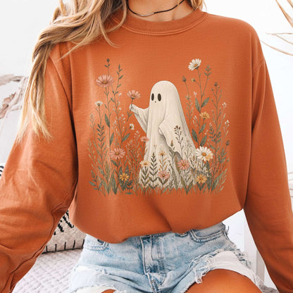 Wildflower Ghost Halloween Long Sleeve