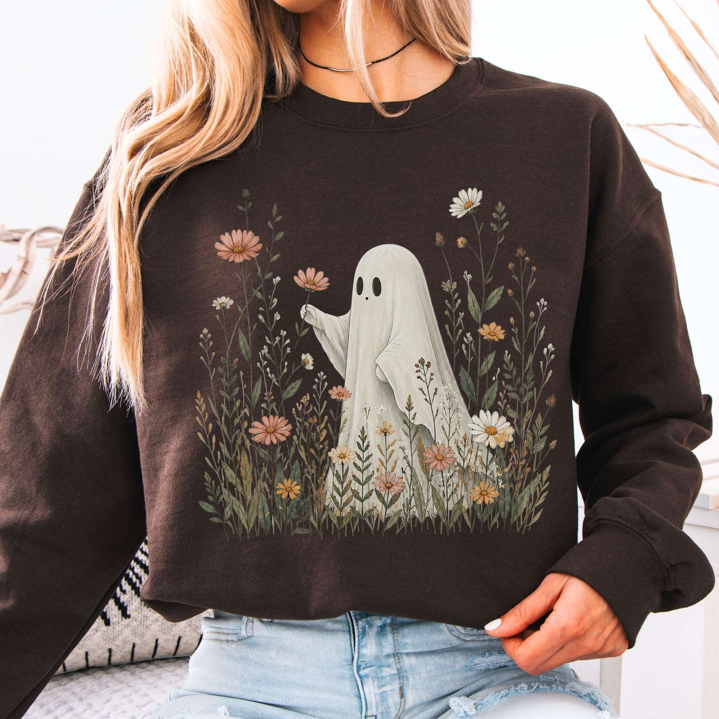 Wildflower Ghost Halloween Sweatshirt