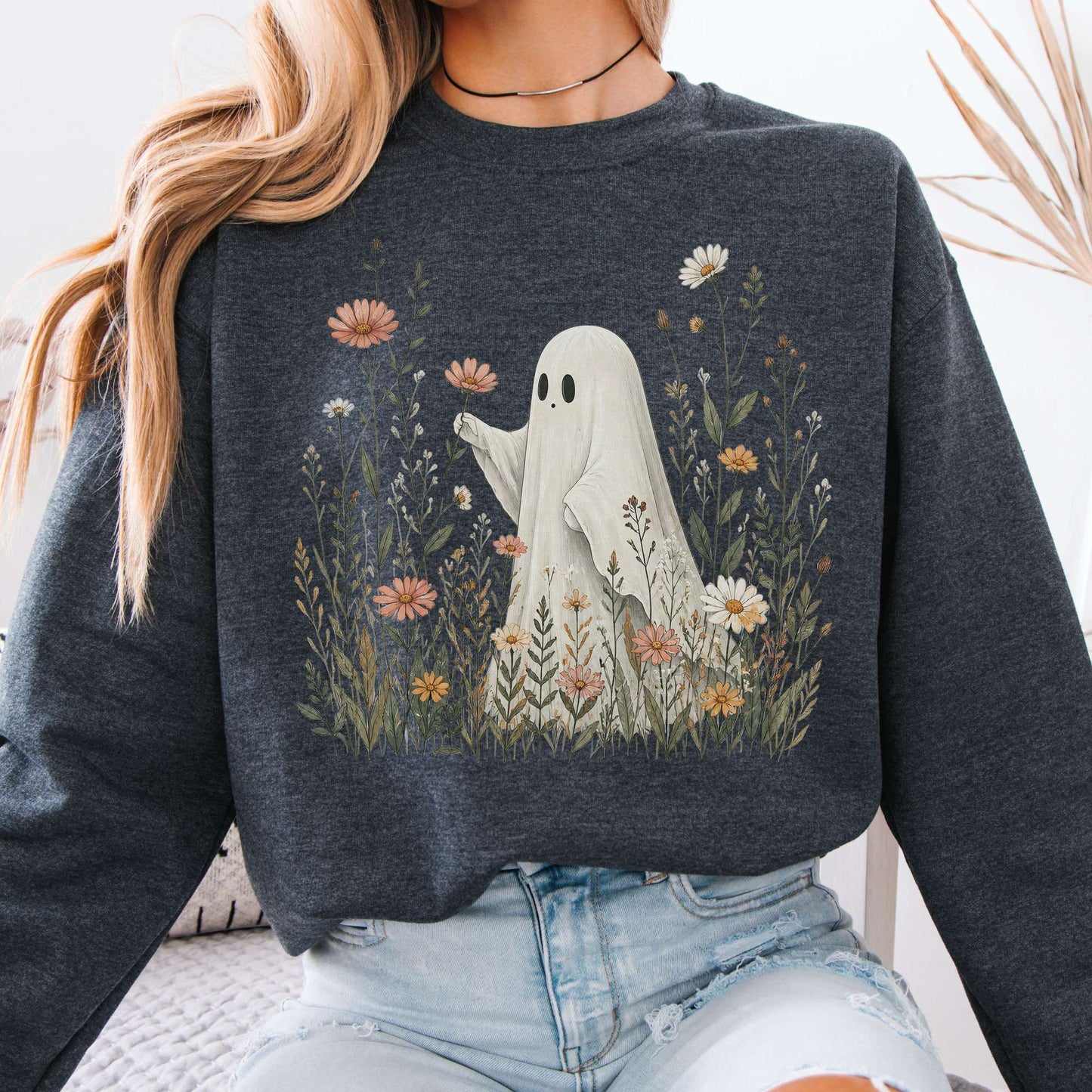 Wildflower Ghost Halloween Sweatshirt