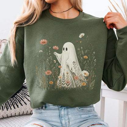 Wildflower Ghost Halloween Sweatshirt