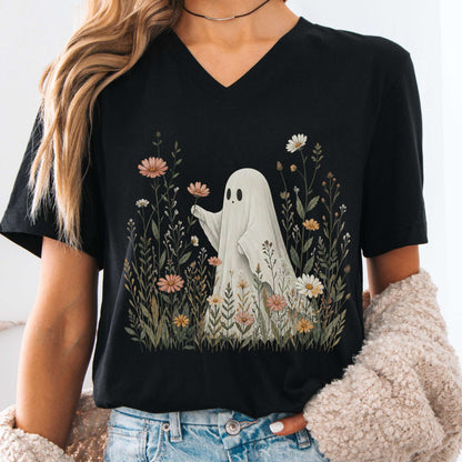 Wildflower Ghost Halloween V-Neck