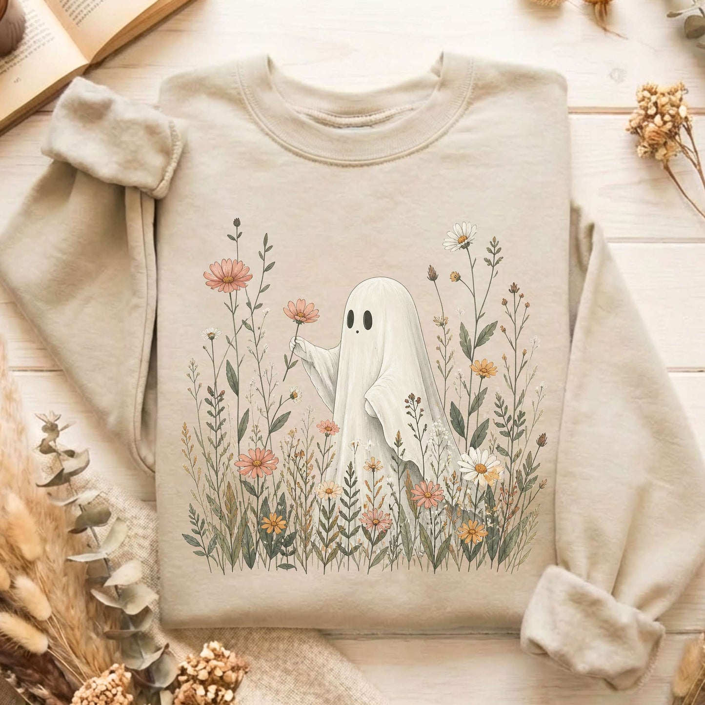 Wildflower Ghost Halloween Sweatshirt