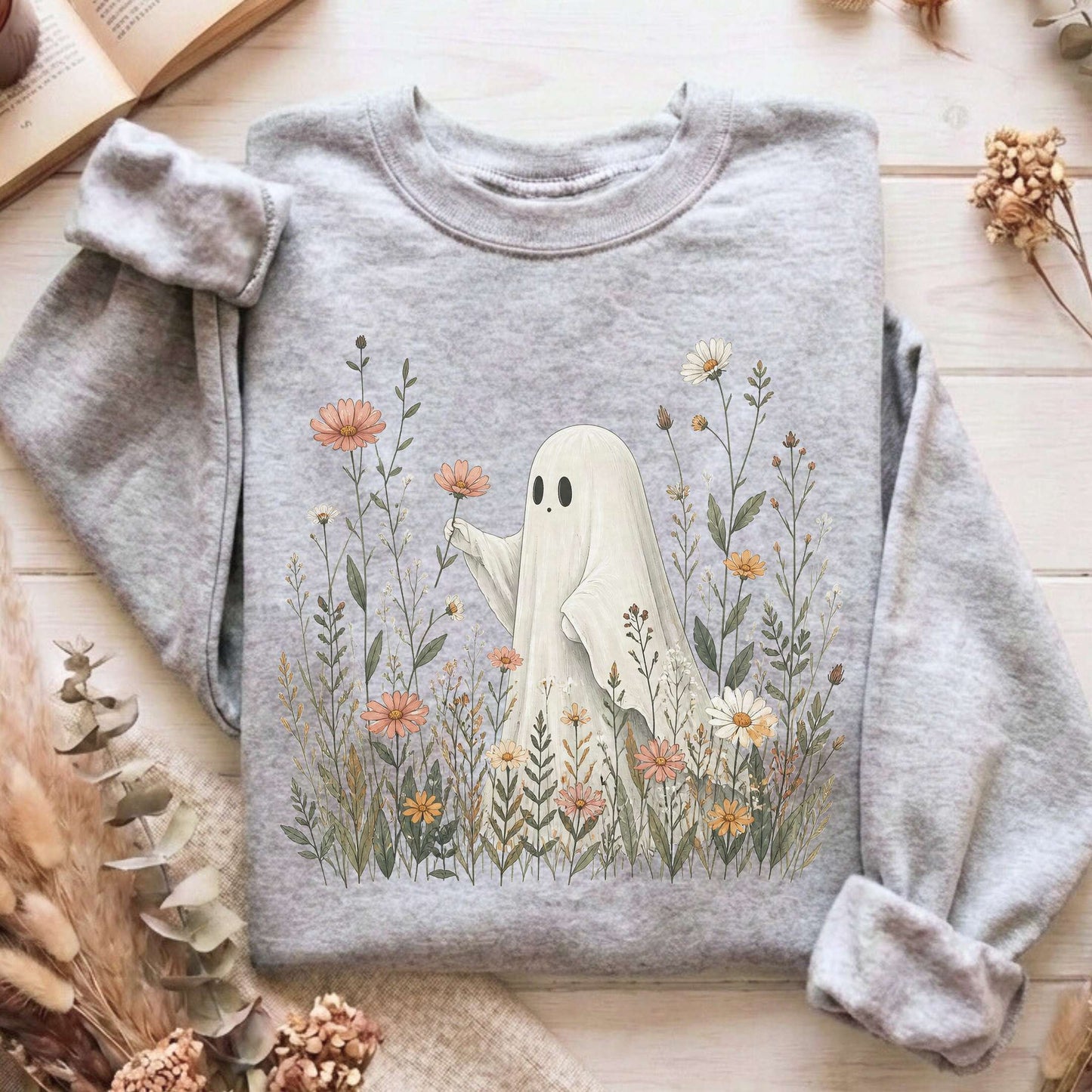 Wildflower Ghost Halloween Sweatshirt
