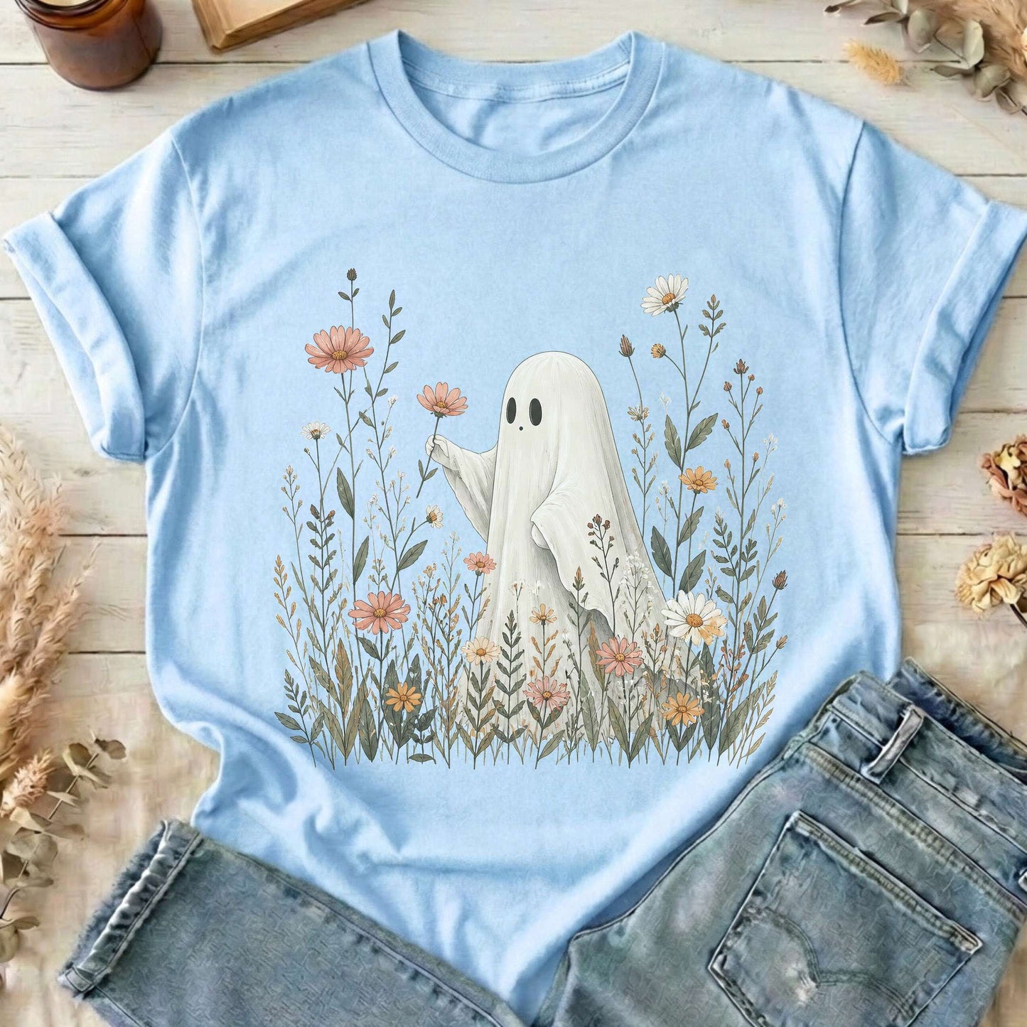 Wildflower Ghost Halloween T-Shirt