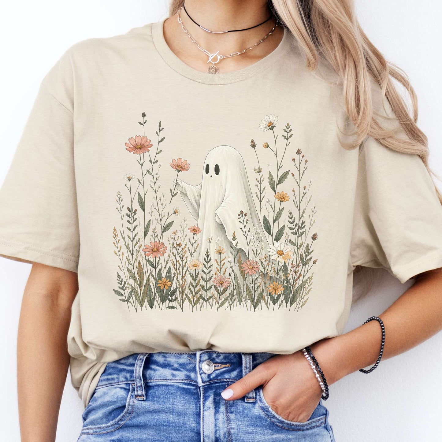 Wildflower Ghost Halloween T-Shirt