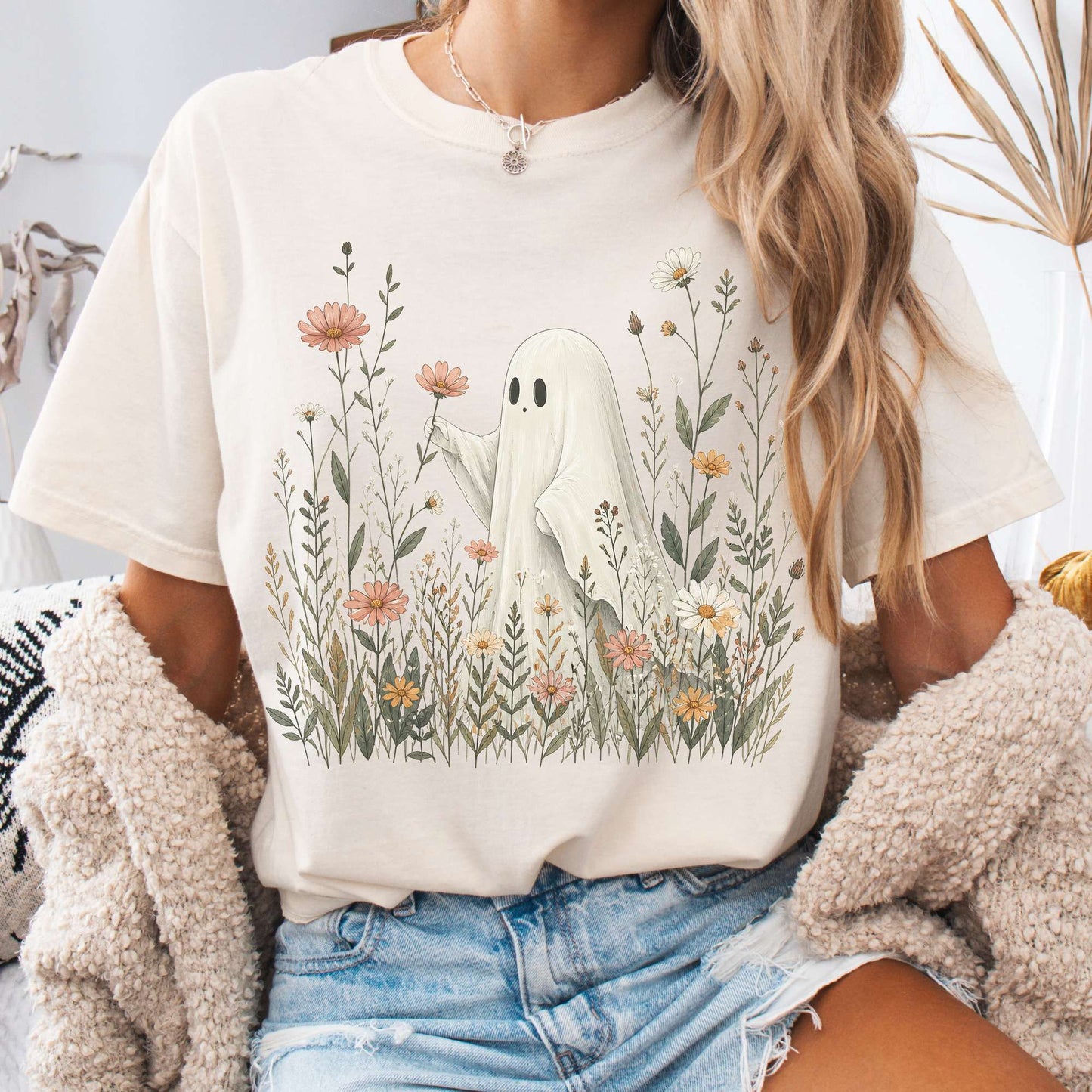 Wildflower Ghost Halloween T-Shirt
