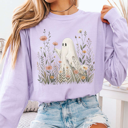 Wildflower Ghost Halloween Long Sleeve