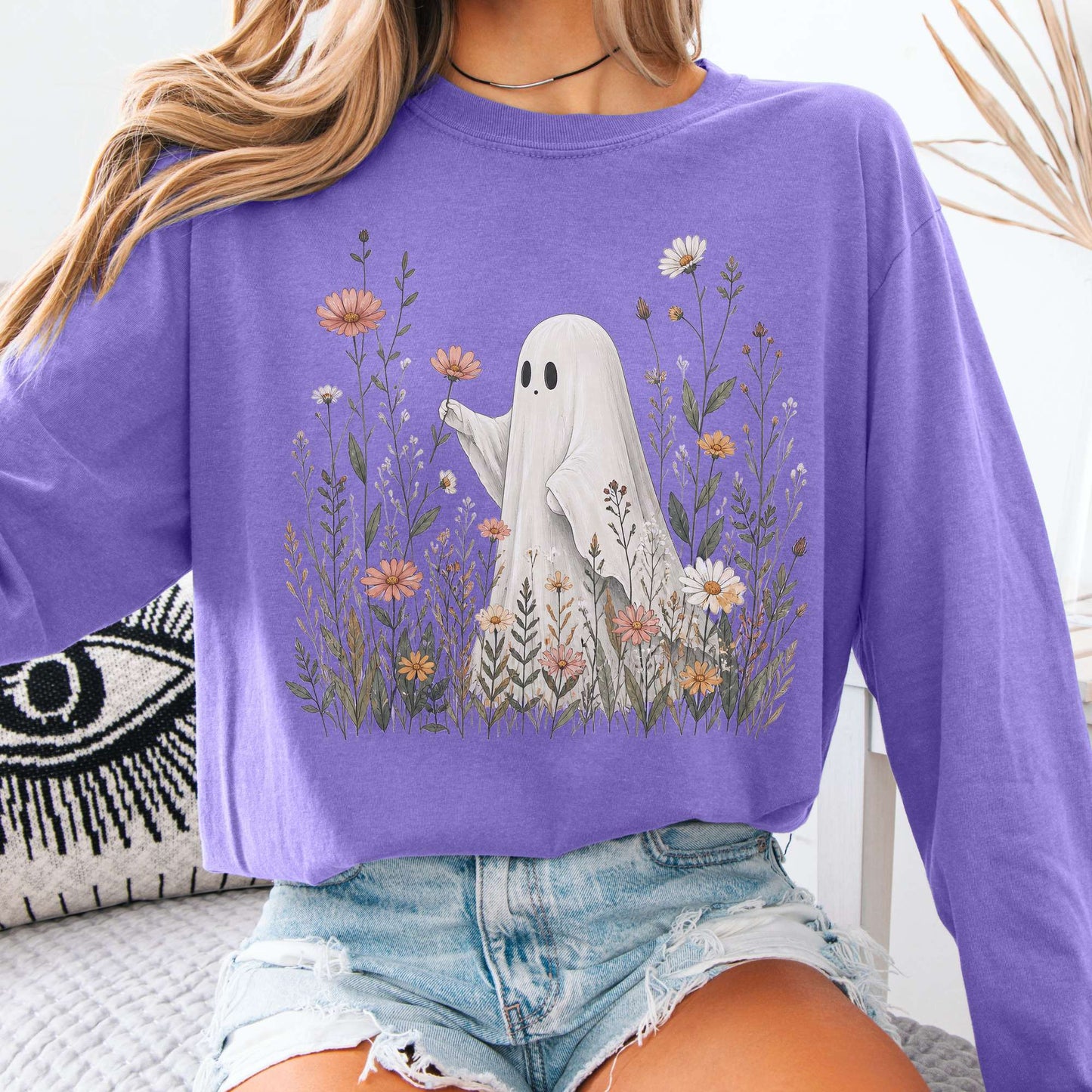 Wildflower Ghost Halloween Long Sleeve