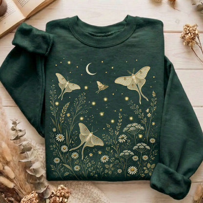 Luna Moths And Fireflies At Night Sweatshirt
