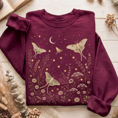 Luna Moths And Fireflies At Night Sweatshirt