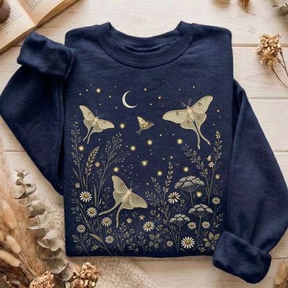 Luna Moths And Fireflies At Night Sweatshirt