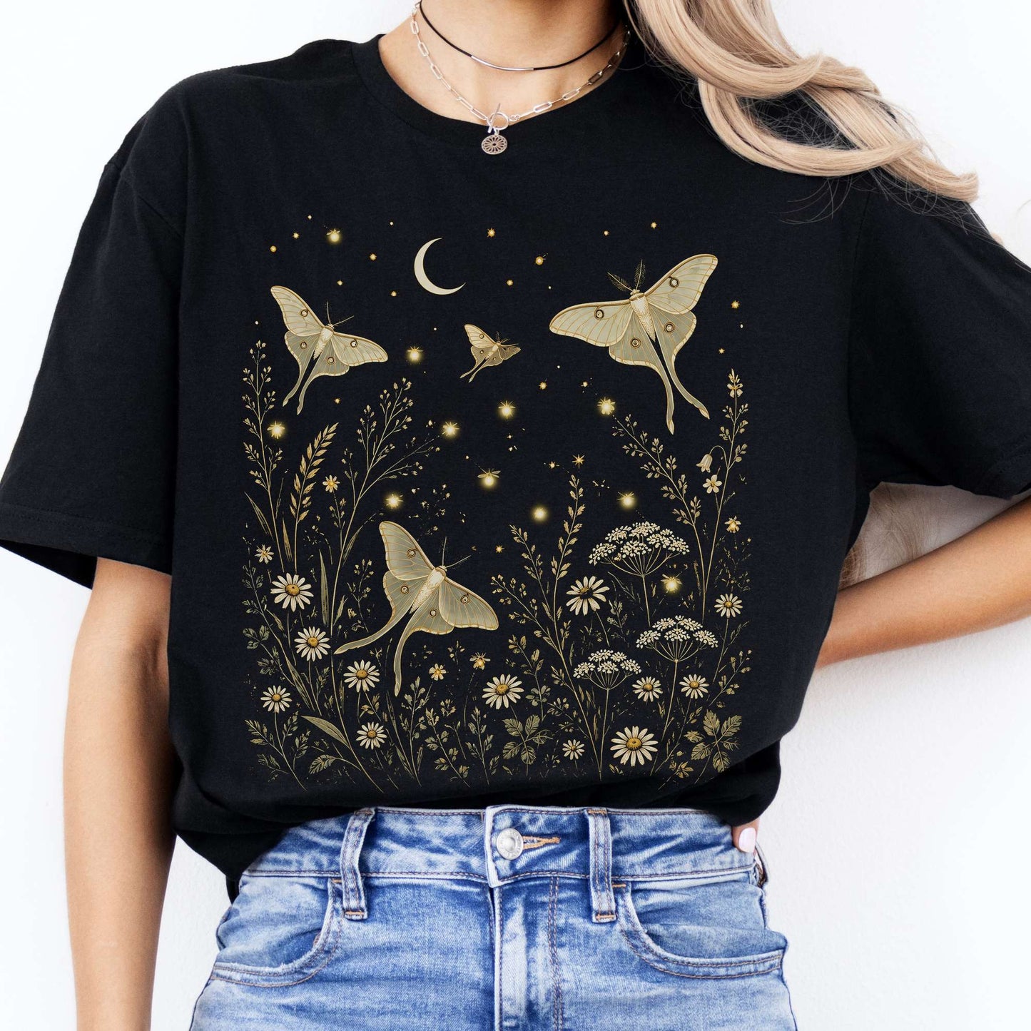 Luna Moths And Fireflies At Night T-Shirt
