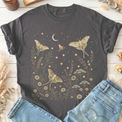 Luna Moths And Fireflies At Night T-Shirt