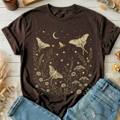 Luna Moths And Fireflies At Night T-Shirt