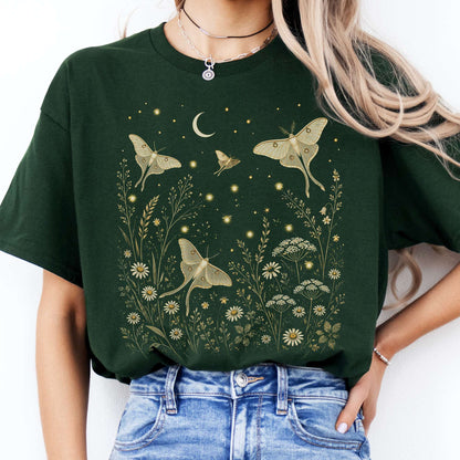 Luna Moths And Fireflies At Night T-Shirt