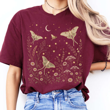 Luna Moths And Fireflies At Night T-Shirt