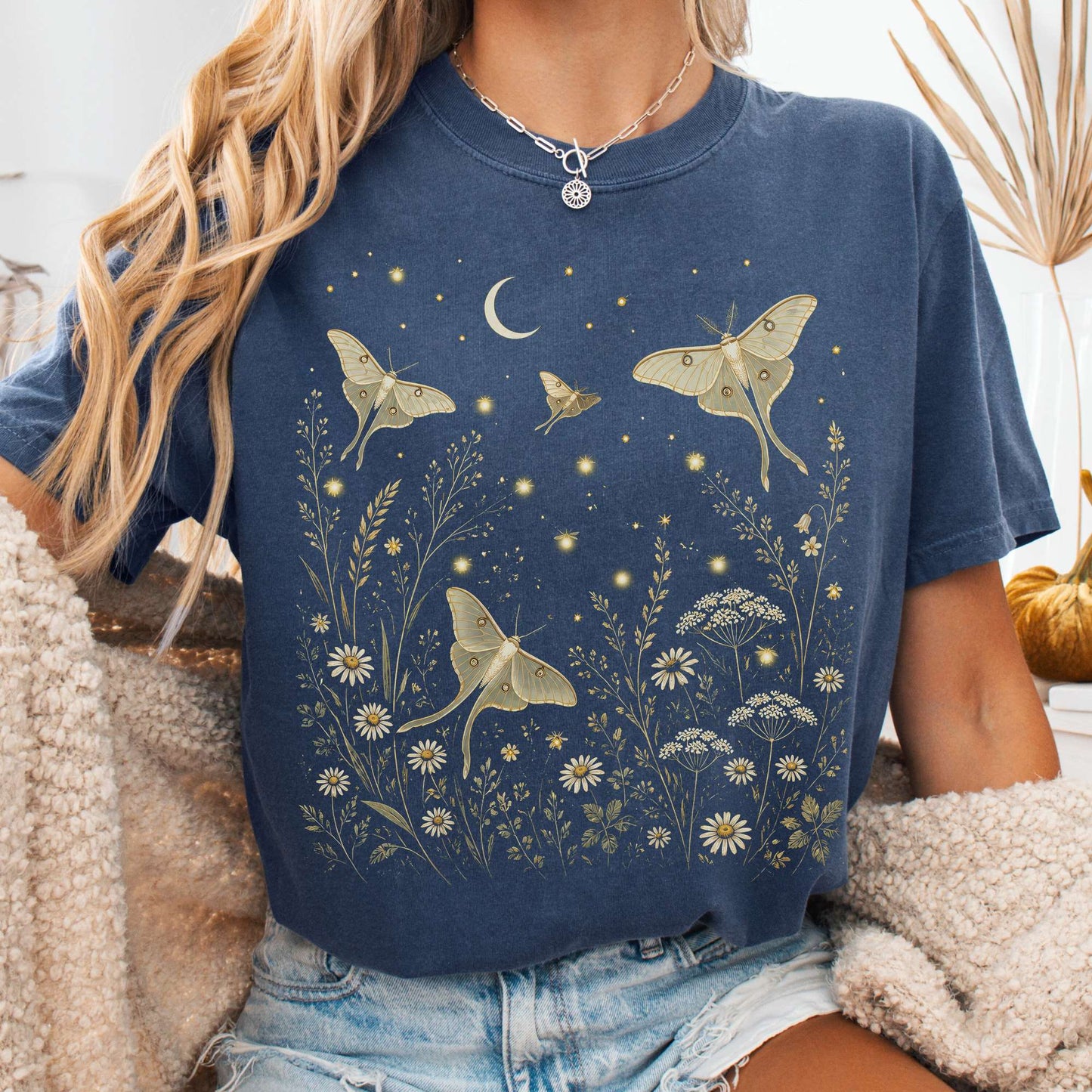 Luna Moths And Fireflies At Night T-Shirt
