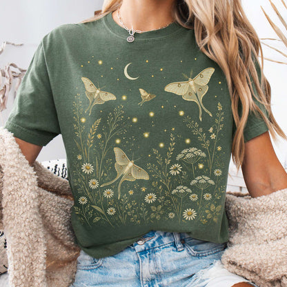 Luna Moths And Fireflies At Night T-Shirt