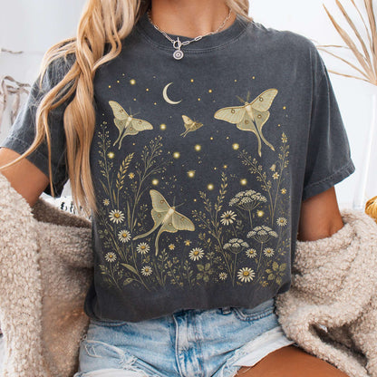 Luna Moths And Fireflies At Night T-Shirt