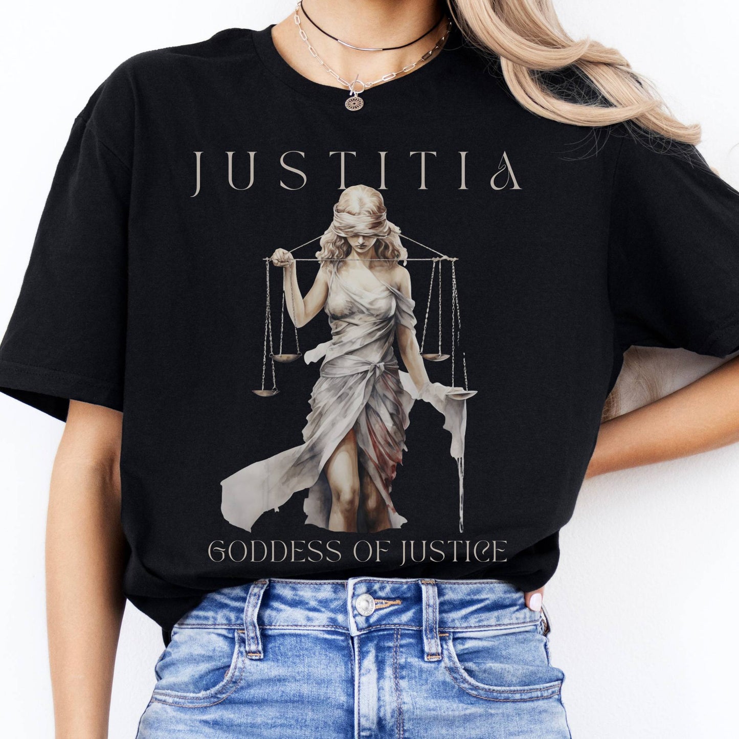 T-Shirt Justitia Goddess of Justice T-Shirt The Mystic Eden