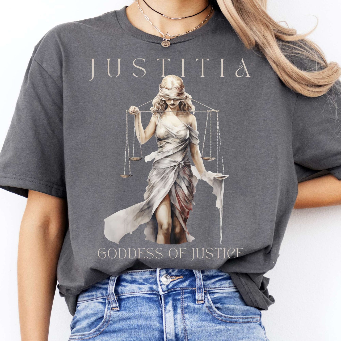 T-Shirt Justitia Goddess of Justice T-Shirt The Mystic Eden